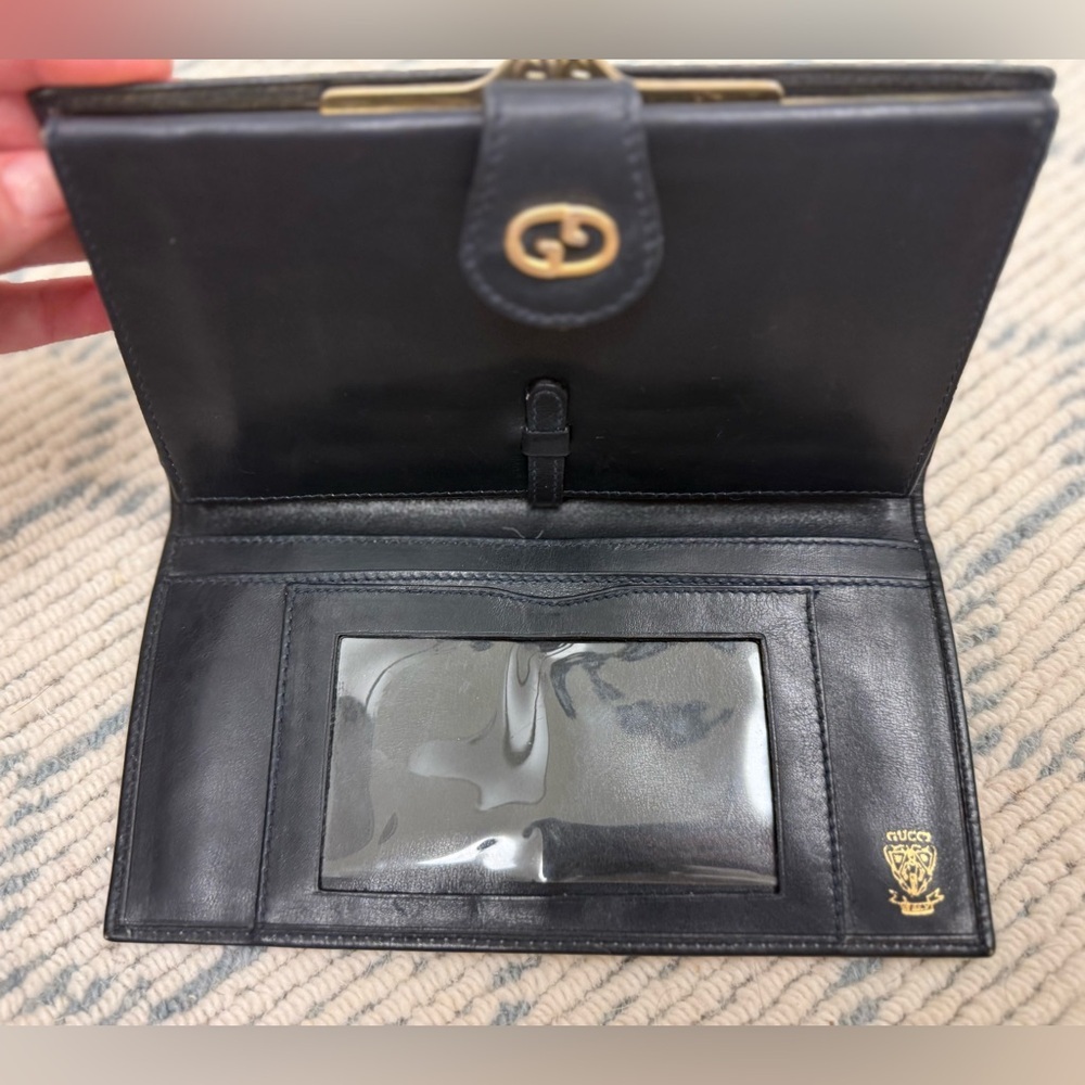 GUCCI Vintage 80’s Rare Navy GG Supreme Monogram Canvas Clutch W/ Crossbody - Picture 15 of 16